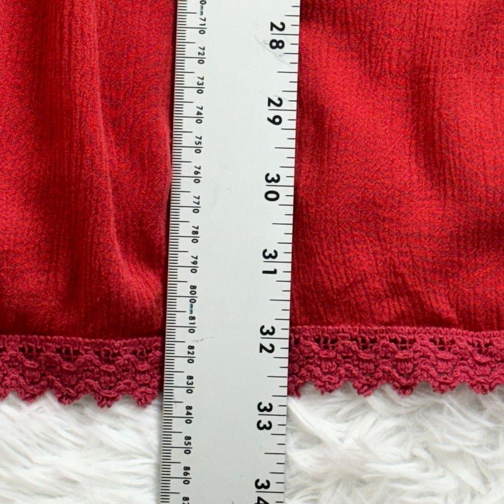 Hollister Red Lace Trim Mini Dress Large Sleeveless Boho - Picture 8 of 11